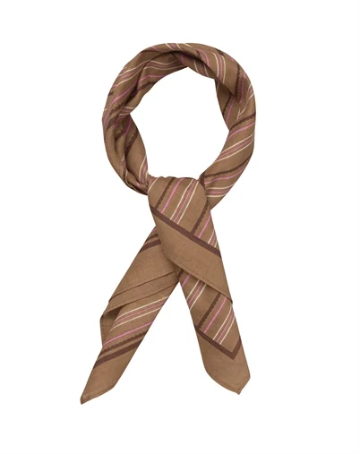 Beck Söndergaard - Scallopia Striped Cotta Tørklæde - Wood Trush Brown